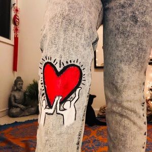 Hand made Keith haring pants